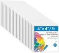GOTIDEAL Canvases for Painting, 4x4 inch of 24, Professional Primed White Blank by GOTIDEAL