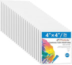 GOTIDEAL Canvases for Painting, 4x4 inch of 24, Professional Primed White Blank by GOTIDEAL