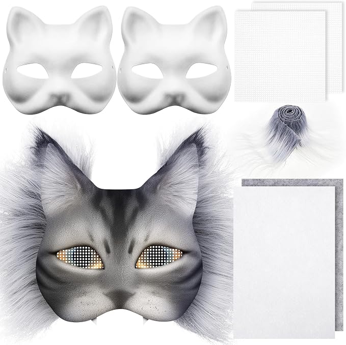 Seenelling DIY Therian Mask Kit Blank Cat Mask by Seenelling