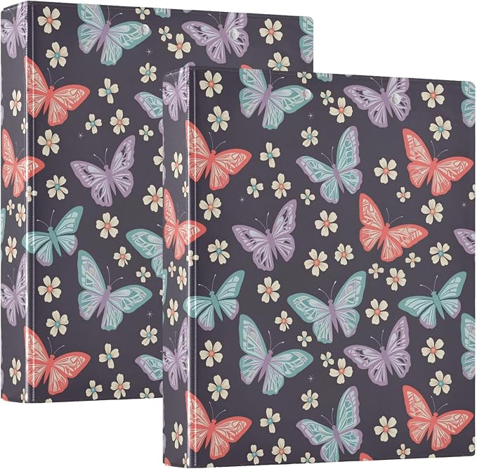 Butterfly Insect Flower Round Ring Binders 1.5 Inch Biology Botany Natural by Wamika