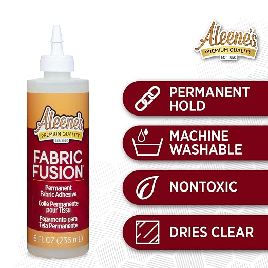 Aleene's Fabric Fusion Glue 8 fl oz, Permanent and Washable Adhesive, No-Sew - Image 5