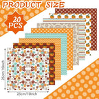 HunnmingRe 20 Pcs 10''x10'' Fall Quilting Fabric Square Autumn Pumpkin Precuts - Image 2