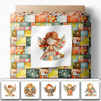 ‍ Patchwork Angel Cotton Fabric Panel – 6 Designs + Bonus Sheet 29.5×19.6 inch - Image 2