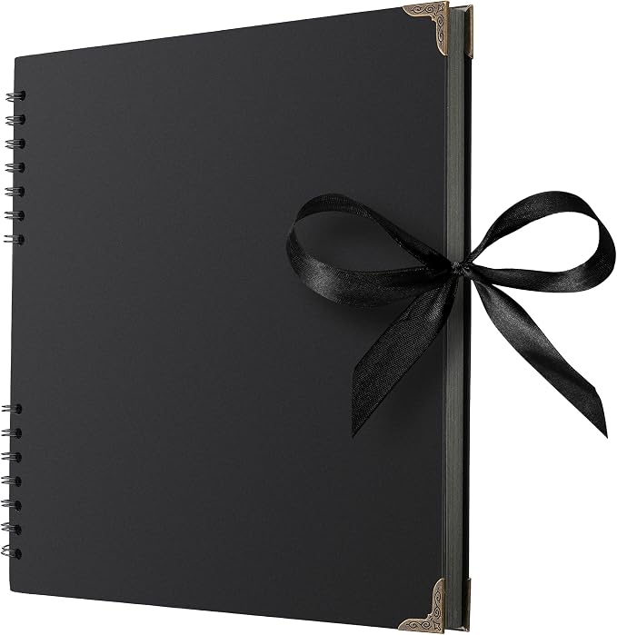 Bstorify Square Large Black Scrapbook Photo Albums 80 Pages Thick Kraft Paper by Bstorify