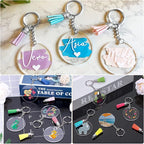 ZOCONE 144 PCS 2 INCH Acrylic Keychain Blanks Set, Display Card, Packing Bag - Image 7