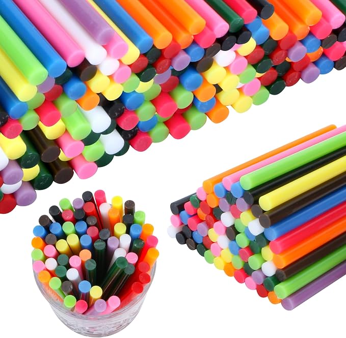 MATUFF Colored Hot Glue Sticks Mini 0.27" x 4" Most Popular 12 Colors EVA Hot by MATUFF