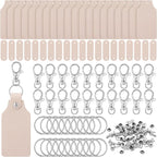 Landical 20 Pcs Leather Keychain Blank Craft Kit PU Leather Key Swivel Hook by Landical