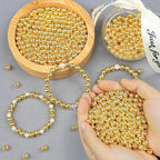 DUQGUHO 6mm Gold Beads for Jewelry Making Plastic Pearl Beads - Image 5