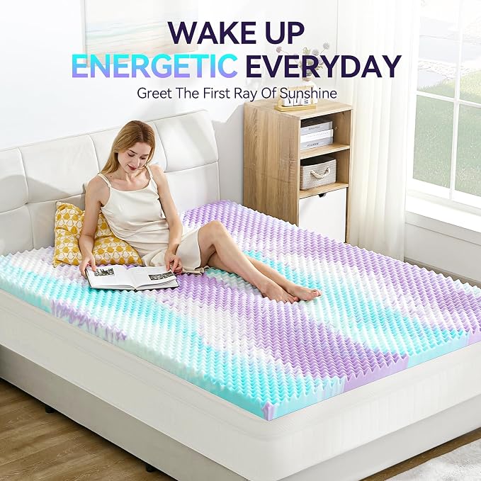 SINWEEK 2 Inch Egg Crate Memory Foam Mattress Topper Twin XL, Twin Extra Long - Image 4
