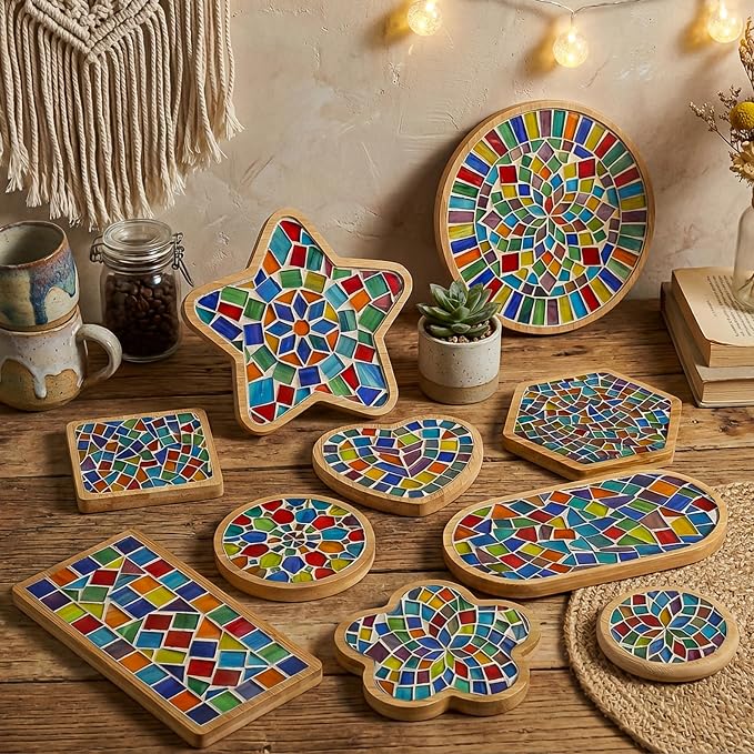 10 Pcs Wooden Mosaic Bases Kits - Image 7
