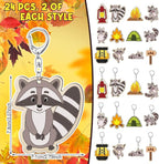 RattanView 24 Pcs Camp Craft Color Your Own Keychains DIY Craft Wooden Blank - Image 2