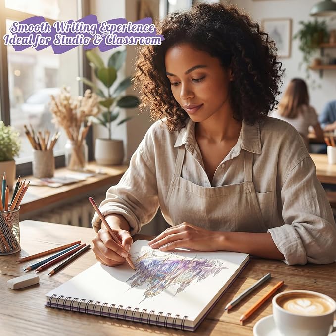 Prudiut Sketch Book 4 Pack 8.5x11 Inch Violet Spiral Bound Sketch Pad - Image 4