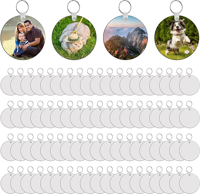 240Pcs Sublimation Keychain Blanks Double Sides 80 MDF Sublimation Keychains by Unknown