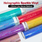 TECKWRAP Sparkle Red Holographic Chrome Vinyl Permanent Adhesive Vinyl 1ft x 5ft - Image 2
