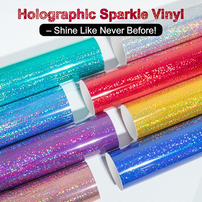 TECKWRAP Sparkle Red Holographic Chrome Vinyl Permanent Adhesive Vinyl 1ft x 5ft - Image 2