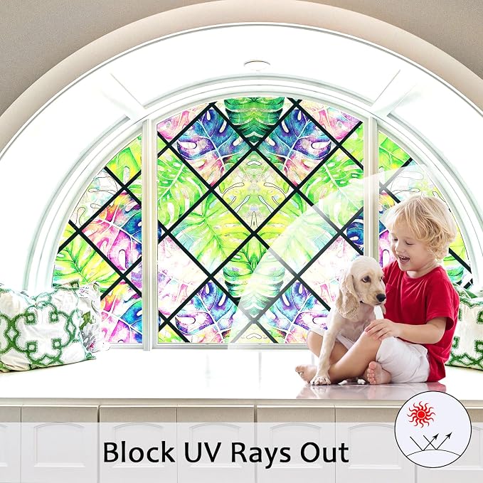 Window Privacy Film, Static Cling Stained Glass Window Film Decorative - Image 5