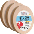 U.S. Art Supply 12" Unfinished Round Birch Wood Panels by USArtSupply