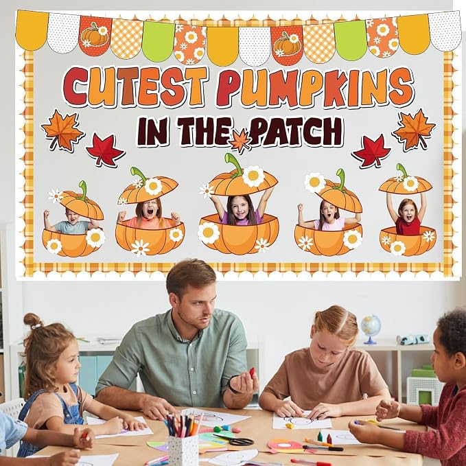 Thanksgiving Pumpkin Bulletin Board Fall Pumpkin Classroom Decorations Autumn - Image 5