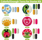 Punch Needle Coaster Kit, 6 Patterns Embroidery Set - Image 4