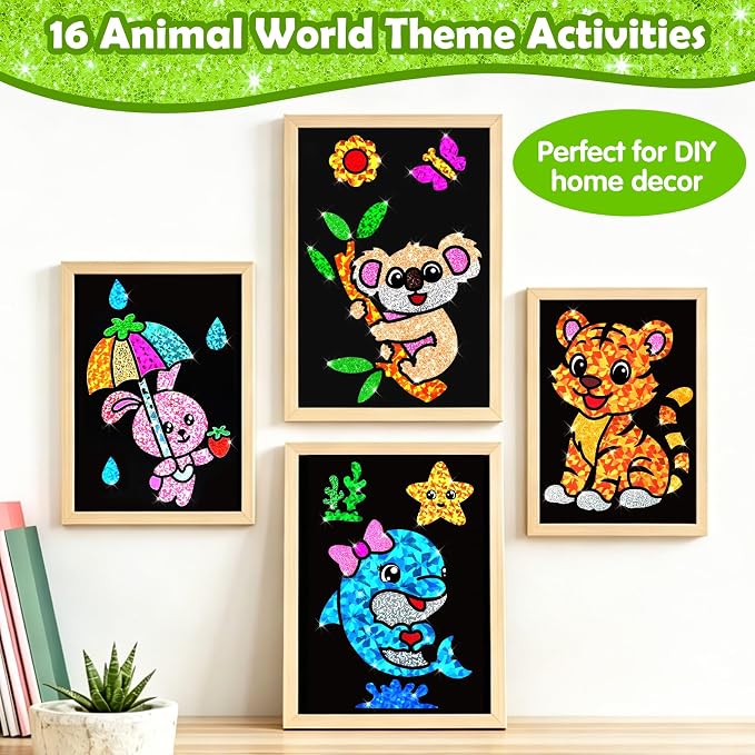 FUNNYB&G Foil Art Craft Kit for Kids 4-10 Years Old: Mess-Free & No-Glue - Image 9