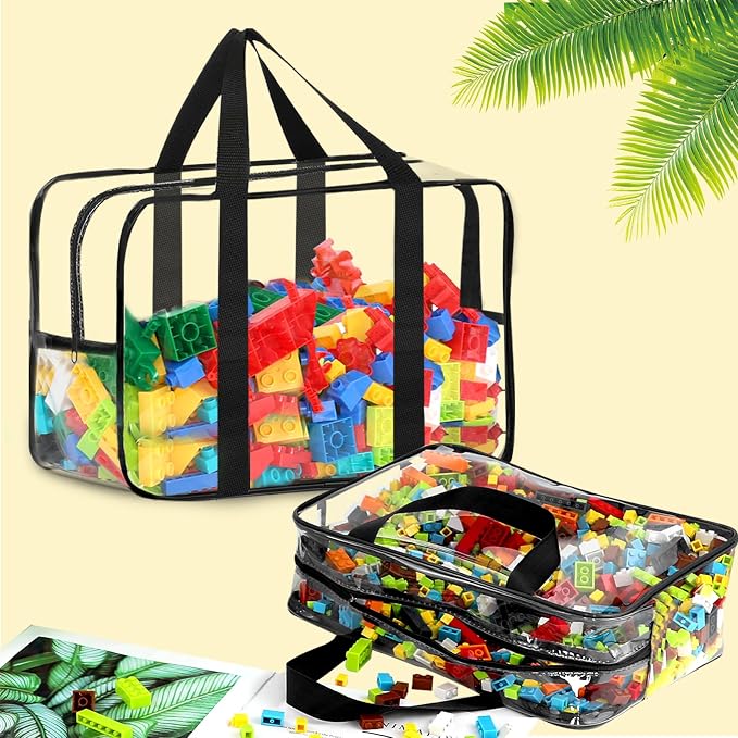 6 Packs Toy Storage Bags with Labels, Reusable Clear PVC Board Game Storage - Image 4