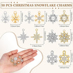 Landical 50 Pcs Winter Snowflake Charms - Image 2