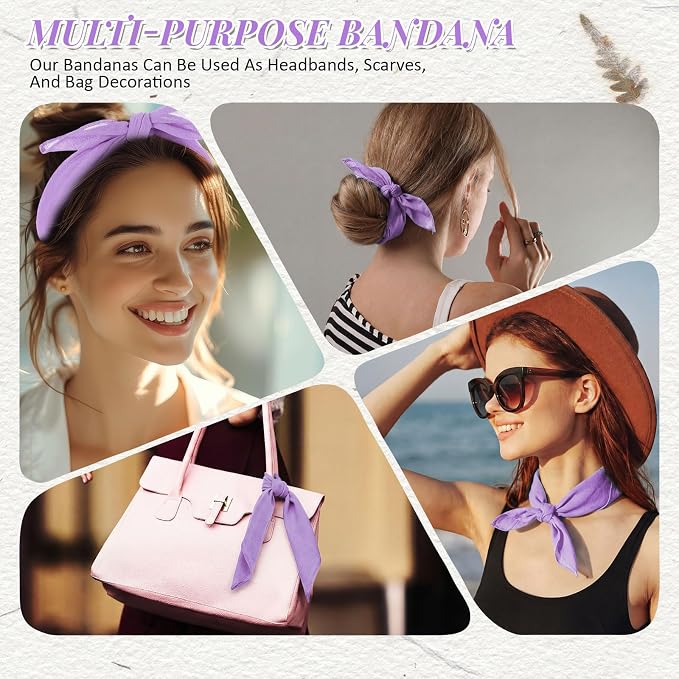 Suhine 100% Cotton Solid Bandanas Blank Bandanas Multifunctional Headband Scarf - Image 4