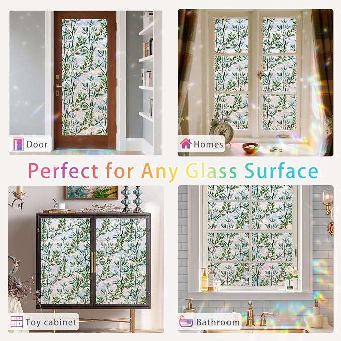 Leaf Stained Glass Window Film Static Cling - Image 7