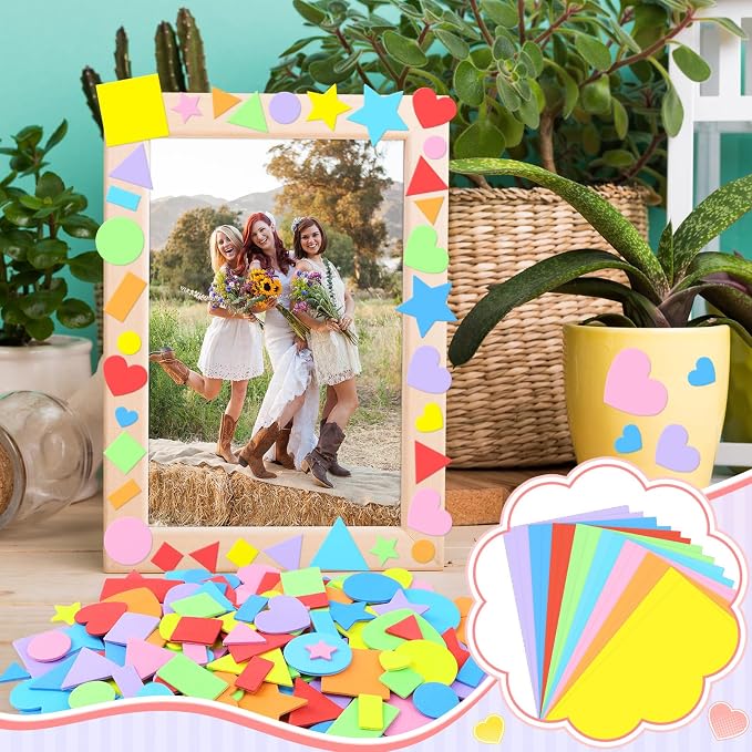 1620Pcs Foam Stickers Foam Shape Stickers Colorful Self Adhesive, 8 Colors - Image 4
