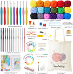 INSCRAFT Crochet Kit for Beginners Adults, 18 Large Acrylic Yarn Skeins 1800 - Image 2