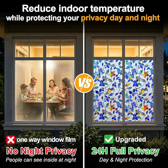 Countewol Privacy Window Film Upgraded 24H Day & Night Privacy Heat Insulation - Image 5