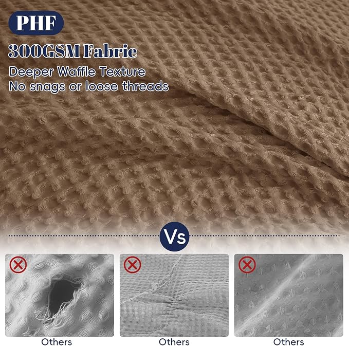 PHF Waffle Duvet Cover Set California King, No Snagging Soft Luxury Textured - Image 3