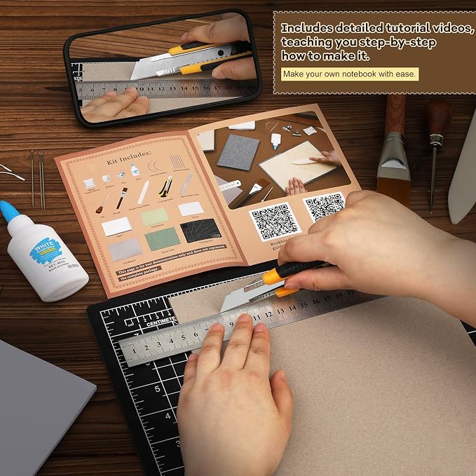 JUPEAN Book Binding Kits Book Binding Materials Bookbinding Kit | 6 Cardboard - Image 6