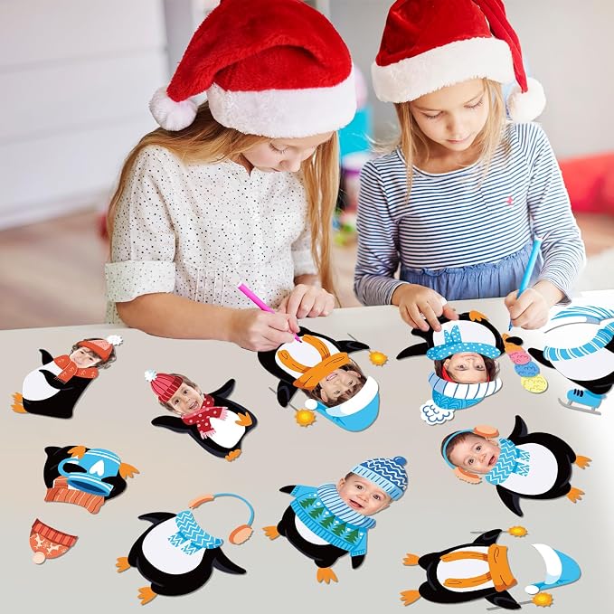 60pcs Winter Theme DIY Cutouts Penguin Bulletin Board Decoration Set Christmas - Image 6