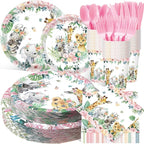 Pickmesh 400 Pcs Safari Birthday Party Supplies Include Pink Green Jungle by Pickmesh