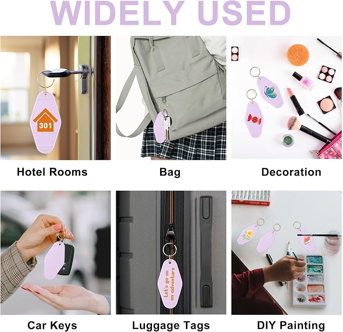 Yoption 50pcs Blank Motel Keychain Bulk - Image 5
