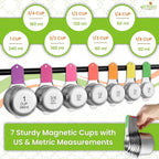 Spring Chef Magnetic Measuring Cups & Spoons Set of 15, Neon | Stackable - Image 7