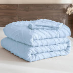 Andency Light Blue Comforter Set Full Size, Boho Soft Warm Tufted Neutral - Image 8