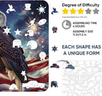 Reouinty Wooden Puzzle for Adults, Eagle Flag 200 Piece 11.2x11.2 in | Jigsaw - Image 3