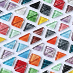 LITMIND 1.1LB Striped Crystal Glass Mosaic Tiles – Triangle Mix Assorted Colors - Image 2