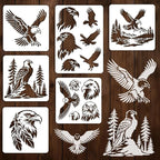 INFUNLY 6Pcs Eagles Painting Stencil by INFUNLY