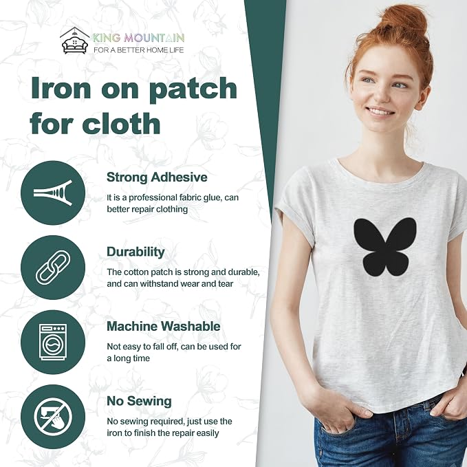 Iron on Patches for Clothes, 8 Pieces Patches for Cloth, 100% Cotton Fabric - Image 2