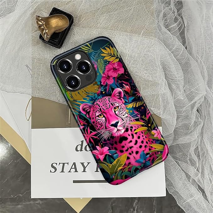 ZHEGAILIAN Case for iPhone 16 Pro Max, Panther Leopard Flower Durable - Image 6