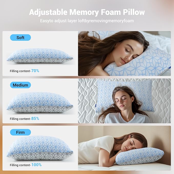 puredown® King Size Pillows Set of 2, Cooling Pillow King Size 2 Pack, - Image 4