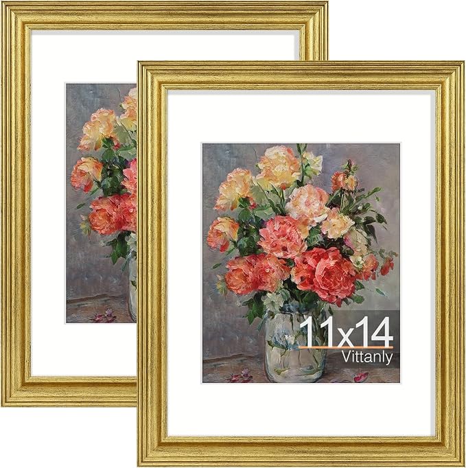 Vittanly 11x14 Picture Frames Set of 2, Ornate Vintage Photo Frame by Vittanly