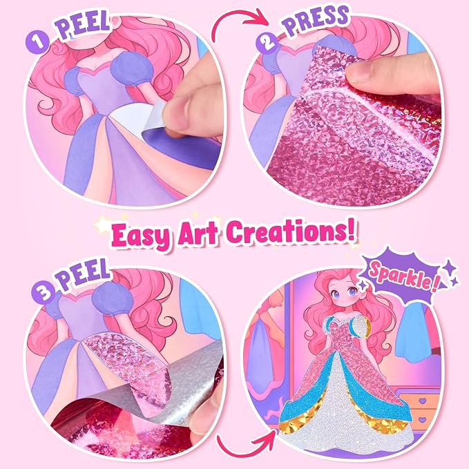 JoyCat Paint with Water Coloring Books & Shimmer Art | Princess Art & Craft - Image 4