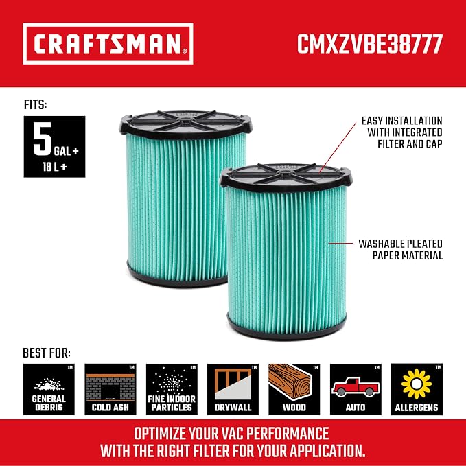 CRAFTSMAN CMXZVBE38777 Genuine 5-20 Gal. HEPA Media Wet Dry Vacuum Filter | - Image 2