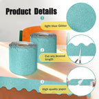 70Ft Shine Light Blue Bulletin Board Borders，Scalloped Poster Boards - Image 3