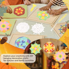 Weekgrat 48 Pcs 4 Inch Sand Painting Mandala Coloring Craft Kits Animal Wooden - Image 5