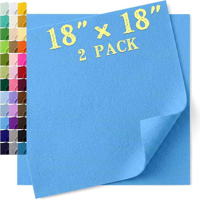 Felt Fabric Sheet 18 x 18 Inch, 1.6mm Thick | Soft and Flexible Nonwoven by MIGLORIA